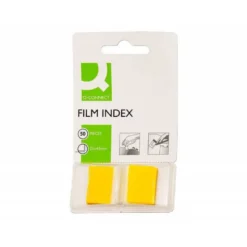 Banderitas separadoras q-connect color amarillo dispensador de 50 unidades