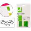 Banderitas separadoras q-connect color verde dispensador de 50 unidades