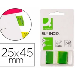 Banderitas separadoras q-connect color verde dispensador de 50 unidades