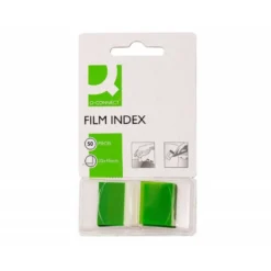 Banderitas separadoras q-connect color verde dispensador de 50 unidades