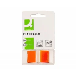 Banderitas separadoras q-connect color naranja dispensador de 50 unidades