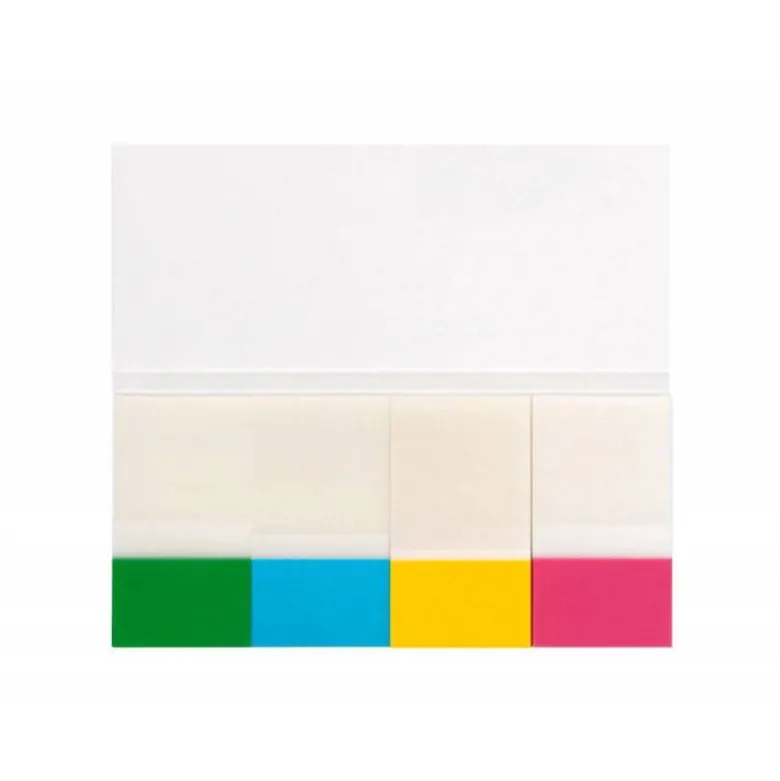 Banderitas separadoras q-connect 25x45 mm transparentes y color pack de 4 con 40 hojas por color