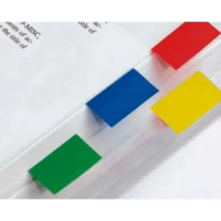 Banderitas separadoras q-connect 25x45 mm transparentes y color pack de 4 con 40 hojas por color