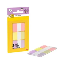 BANDERITAS SEPARADORAS RIGIDAS DISPENSADOR POST-IT INDEX STRONG 686-3 SUN 25,4X38.1 MM PACK DE 36