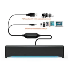 BARRA DE SONIDO Q-CONNECT PARA PC CON ILUMINACIÓN LED COLOR NEGRO