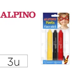 BARRA DE MAQUILLAJE ALPINO FIESTA FACE STICK SUPER HEROES BLISTER DE 3 UNIDADES COLORES SURTIDOS