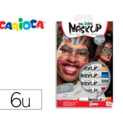BARRA DE MAQUILLAJE CARIOCA MASK UP METALLIC CAJA DE 6 COLORES SURTIDOS