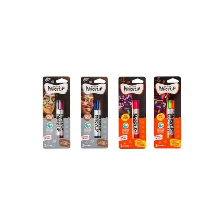 BARRA DE MAQUILLAJE CARIOCA MASK UP NEON / METALLIC CAJA DE 12 COLORES SURTIDOS
