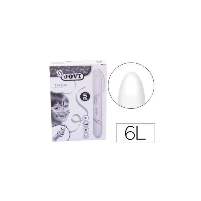 BARRA DE MAQUILLAJE JOVI TWIST MAKE-UP BLANCA CAJA DE 5 UNIDADES