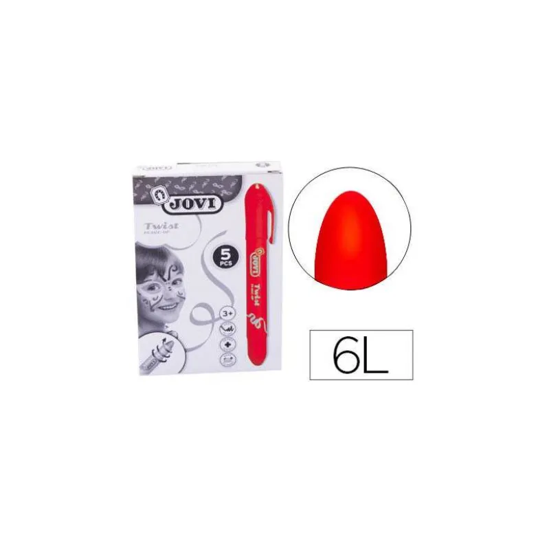 BARRA DE MAQUILLAJE JOVI TWIST MAKE-UP ROJO CAJA DE 5 UNIDADES