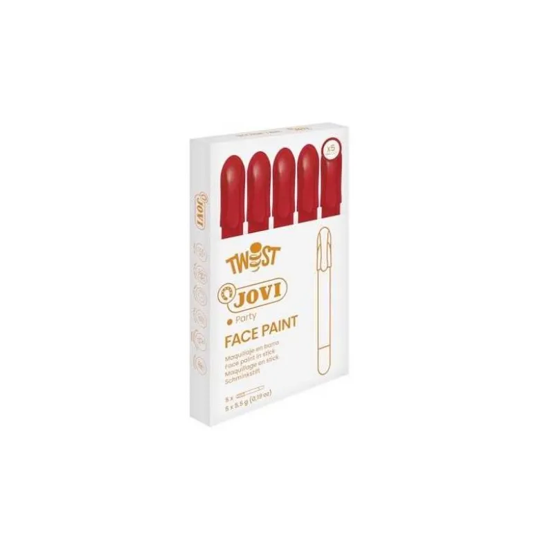 BARRA DE MAQUILLAJE JOVI TWIST MAKE-UP ROJO CAJA DE 5 UNIDADES