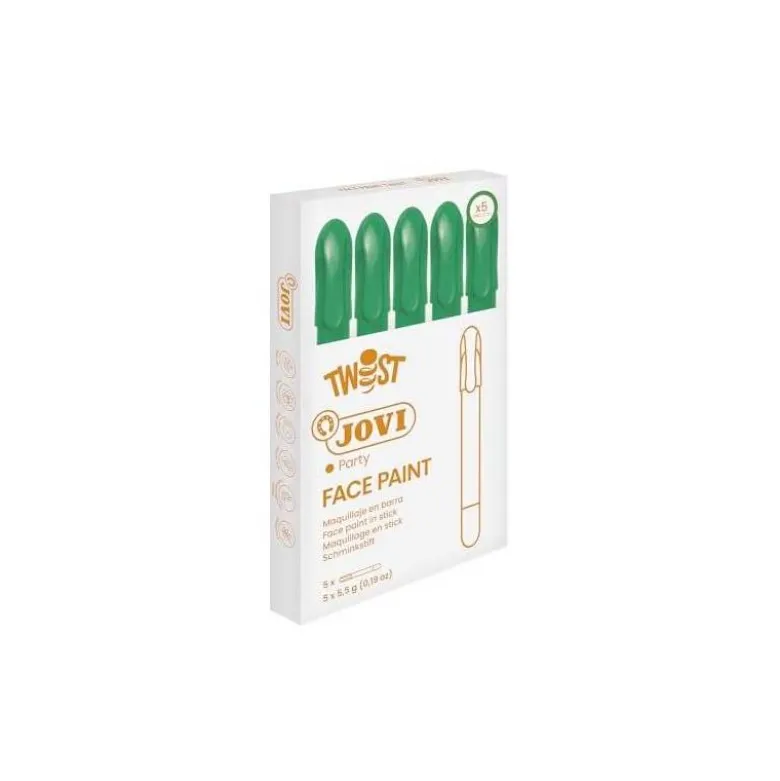 BARRA DE MAQUILLAJE JOVI TWIST MAKE-UP VERDE CAJA DE 5 UNIDADES
