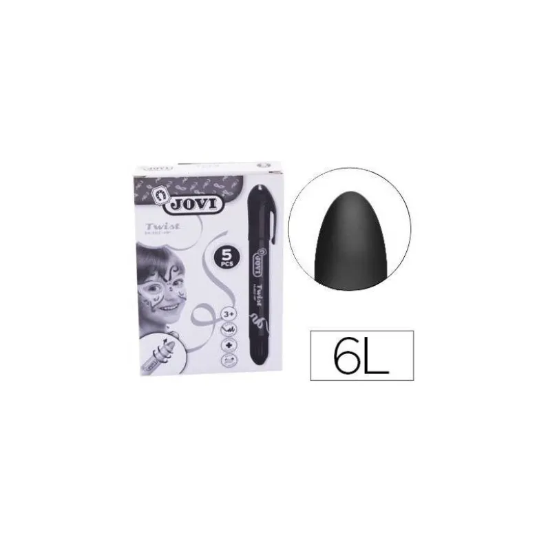 BARRA DE MAQUILLAJE JOVI TWIST MAKE-UP NEGRO CAJA DE 5 UNIDADES