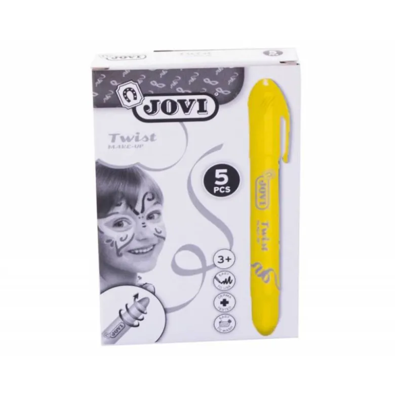 Barra maquillaje amarillo marca Jovi Twist Make-UP. Caja de 5 unidades