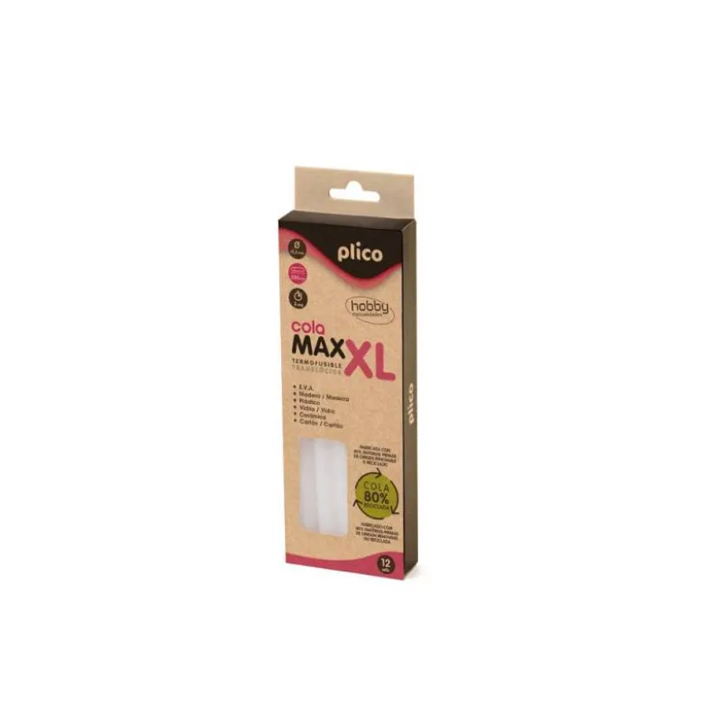BARRA TERMOFUSIBLE PLICO COLA MAXI XL RECICLADA 11,5 MM DE DIAMETRO X 200 MM DE ALTO BLISTER DE 12 UNIDADES