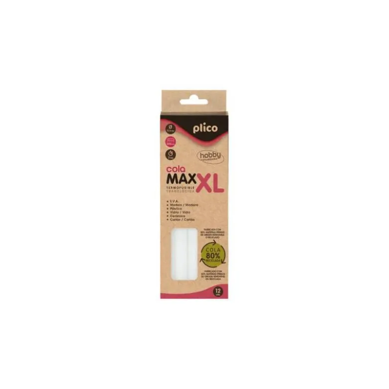 BARRA TERMOFUSIBLE PLICO COLA MAXI XL RECICLADA 11,5 MM DE DIAMETRO X 200 MM DE ALTO BLISTER DE 12 UNIDADES