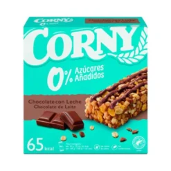 BARRITA DE CEREALES CORNY 0% AZUCARES CHOCOLATE CON LECHE CAJA DE 6 UNIDADES 20 GR