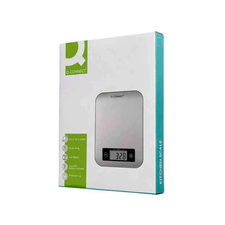 BASCULA PRECISION Q-CONNECT DIGITAL CON PANTALLA LCD PRECISION 1 GR CAPACIDAD DE 5 GR A 10 KG 215X165X16MM