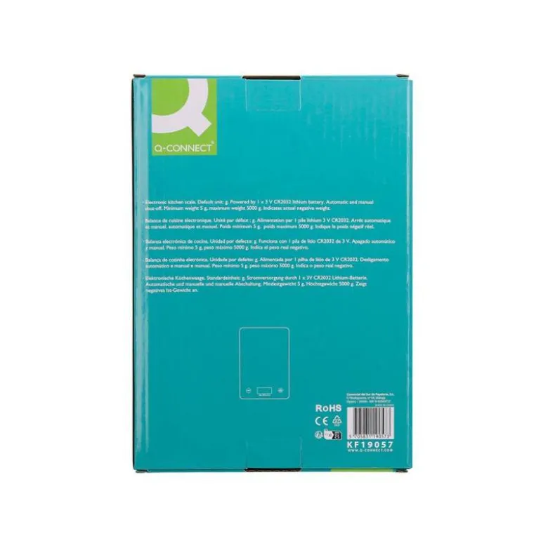 BASCULA PRECISION Q-CONNECT DIGITAL CON PANTALLA LCD PRECISION 1 GR CAPACIDAD DE 5 GR A 5 KG 200X135X16MM