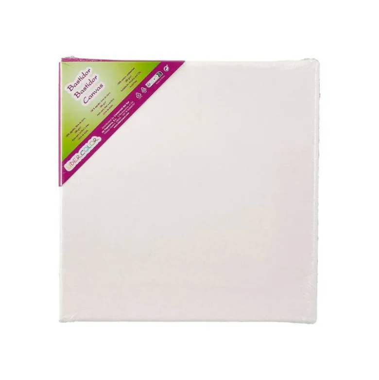BASTIDOR LIDERCOLOR LIENZO GRAPADO LATERAL ALGODON 100% 12X12 CM