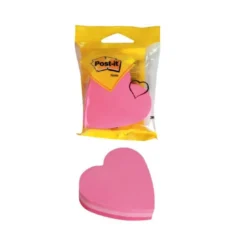 BLISTER PAPELERIA 3M 2007H CUBO DE NOTAS POST-IT TROQUELADO CORAZON 3 COLORES NEON