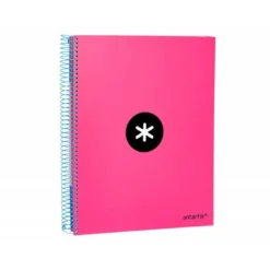 Bloc Antartik A4 Cuadrícula tapa Forrada 120 hojas 100g/m2 Rosa 5 bandas color