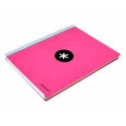 Bloc Antartik A4 Cuadrícula tapa Forrada 120 hojas 100g/m2 Rosa 5 bandas color