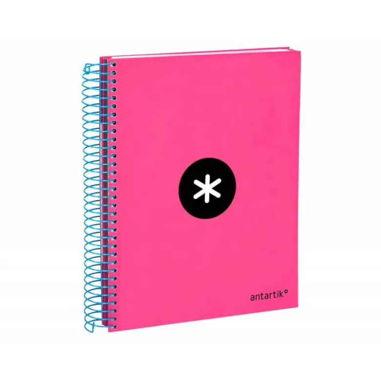 Bloc Antartik A5 Cuadrícula tapa Forrada 120 hojas 100g/m2 Rosa 5 bandas color
