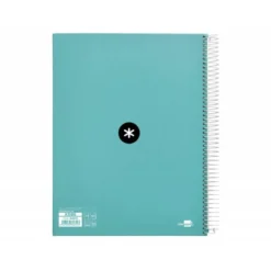 Bloc Antartik A4 Cuadricula 5mm tapa dura 120 hojas 100g/m2 menta 5 bandas color