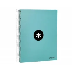 Bloc Antartik A4 Cuadricula 5mm tapa dura 120 hojas 100g/m2 menta 5 bandas color