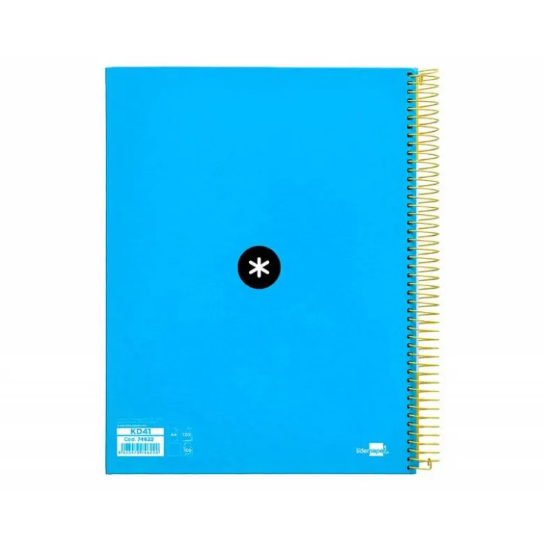 Bloc Antartik A4 Liso tapa Forrada 120 hojas 100g/m2 Azul 5 bandas color