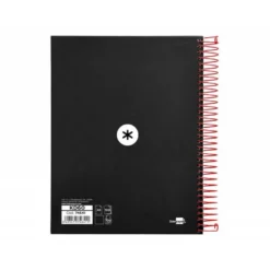 Bloc Antartik A5 Liso tapa Forrada 120 hojas 100g/m2 Negro 5 bandas color