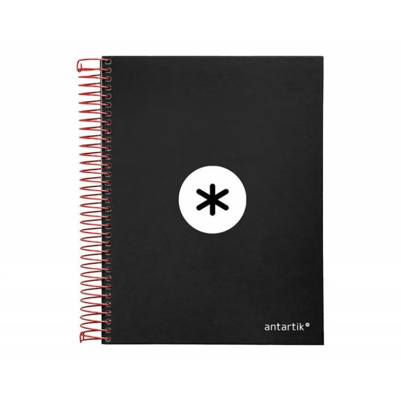 Bloc Antartik A5 Liso tapa Forrada 120 hojas 100g/m2 Negro 5 bandas color