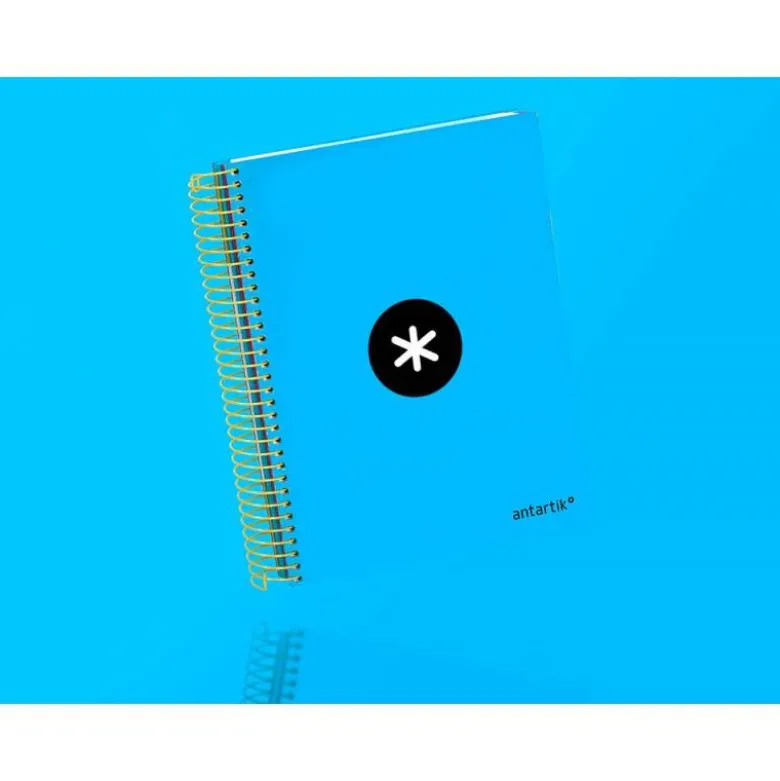 Bloc Antartik A5 Rayado Horizontal tapa Forrada 120 hojas 100g/m2 Azul 5 bandas color
