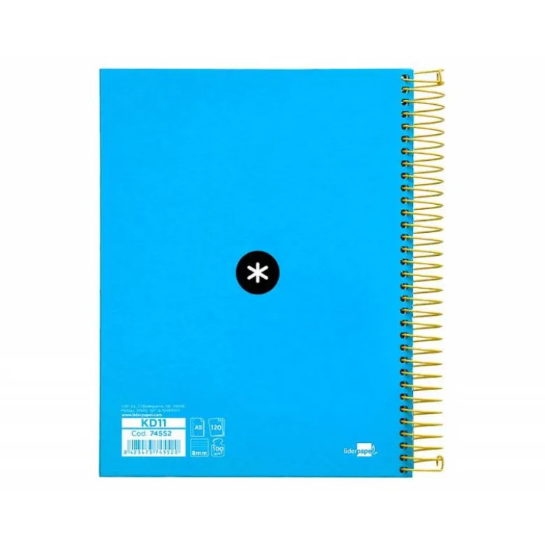Bloc Antartik A5 Rayado Horizontal tapa Forrada 120 hojas 100g/m2 Azul 5 bandas color