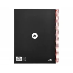 Bloc Antartik A4 Rayado Horizontal tapa Forrada 120 hojas 100g/m2 color Negro 5 bandas de color