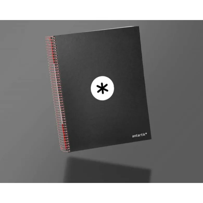 Bloc Antartik A4 Rayado Horizontal tapa Forrada 120 hojas 100g/m2 color Negro 5 bandas de color