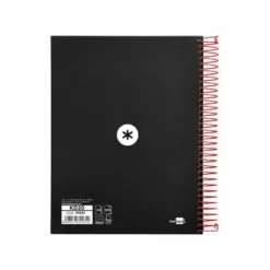 Bloc Antartik A5 Rayado Horizontal tapa Forrada 120 hojas 100g/m2 Negro 5 bandas color