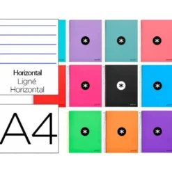 Bloc Antartik A5 Rayado Horizontal tapa Forrada 120 hojas 100g/m2 Colores Surtidos 5 bandas color