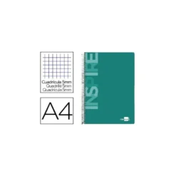 Bloc Espiral Liderpapel DIN A4 Inspire 160 hojas Tapa Extradura Verde