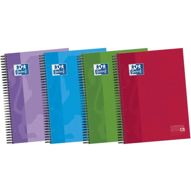 Bloc Oxford EBook4 Din A4 doble espiral tapa extradura120 hojas colores surtidos