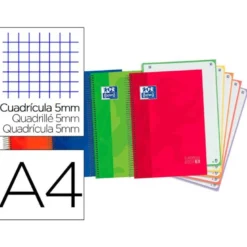 Bloc Oxford EBook5 espiral tapa extradura 120 hojas Din A4 colores surtidos