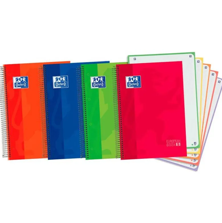 Bloc Oxford EBook5 espiral tapa extradura 120 hojas Din A4 colores surtidos