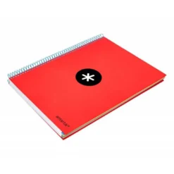 Bloc Antartik A4 Cuadrícula tapa Forrada 120 hojas 100g/m2 Rojo 5 bandas color