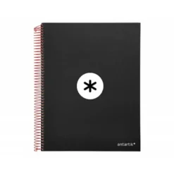 Bloc Antartik A4 Cuadrícula tapa Forrada 120 hojas 100g/m2 Negro 5 bandas color