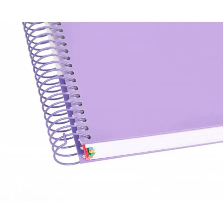 Bloc Antartik A4 Cuadricula 5mm tapa dura 100g/m2 lila lavanda 5 bandas color