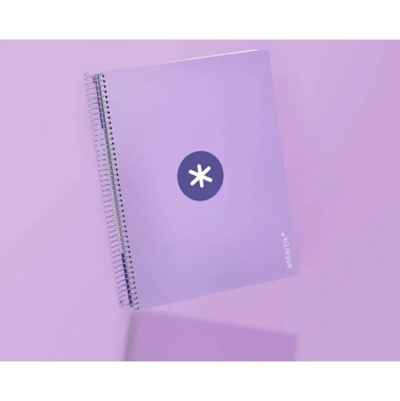 Bloc Antartik A4 Cuadricula 5mm tapa dura 100g/m2 lila lavanda 5 bandas color