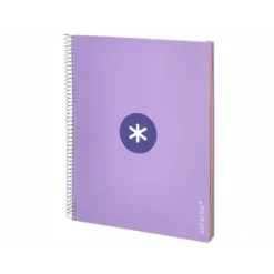 Bloc Antartik A4 Cuadricula 5mm tapa dura 100g/m2 lila lavanda 5 bandas color