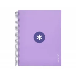 Bloc Antartik A4 Cuadricula 5mm tapa dura 100g/m2 lila lavanda 5 bandas color