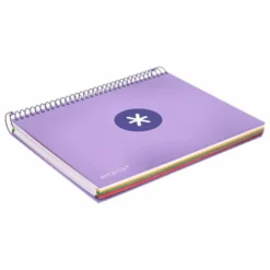 Bloc Antartik A5 Cuadricula 5mm tapa dura 120 hojas 100g/m2 lila lavanda 5 bandas color